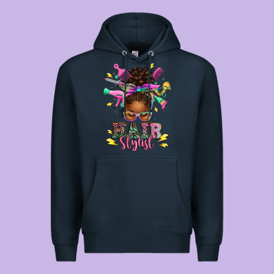 Hair Stylist Afro Messy Bun Premium Hoodie Designed By Texasbilliewilder