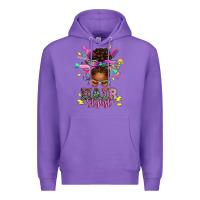 Purple hair stylist afro messy bun Premium Hoodie - texasbilliewilder