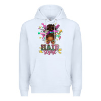 White hair stylist afro messy bun Premium Hoodie - texasbilliewilder