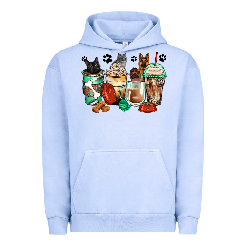 German Shepherd Black And Grey Cat Coffee Cups Urban Hoodie by Zillion Design Studio | Teevron