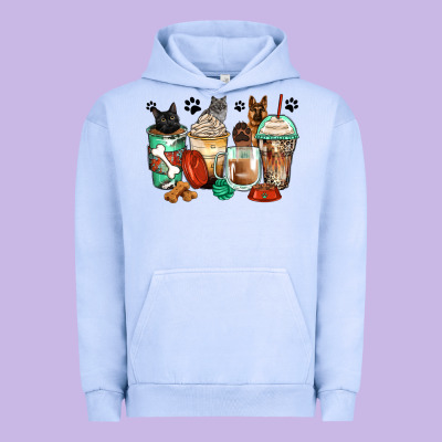German Shepherd Black And Grey Cat Coffee Cups Urban Hoodie Designed By Zillion Design Studio