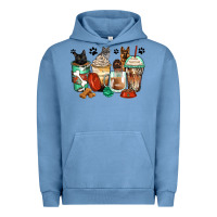 Pigment Pebble Blue german shepherd black and grey cat coffee cups Urban Hoodie - Zillion Design Studio