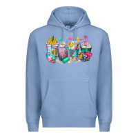 Colony Blue hairstylist coffee cups Premium Hoodie - texasbilliewilder