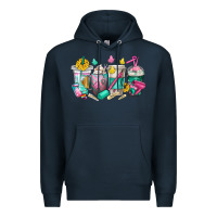 Navy hairstylist coffee cups Premium Hoodie - texasbilliewilder