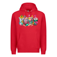 Red hairstylist coffee cups Premium Hoodie - texasbilliewilder