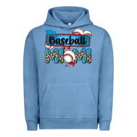 Pigment Pebble Blue baseball mimi with leopard Urban Hoodie - Zillion Design Studio