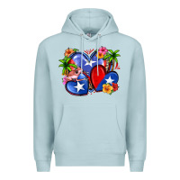 Blue Mist puerto rico hearts Premium Hoodie - Zillion Design Studio