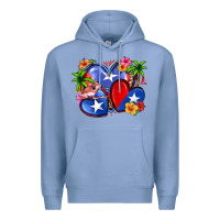 Colony Blue puerto rico hearts Premium Hoodie - Zillion Design Studio