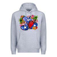 Heather Grey puerto rico hearts Premium Hoodie - Zillion Design Studio
