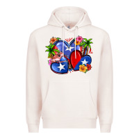 Pale Pink puerto rico hearts Premium Hoodie - Zillion Design Studio