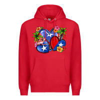Red puerto rico hearts Premium Hoodie - Zillion Design Studio