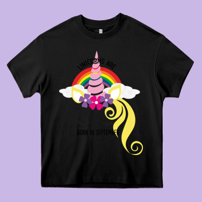Unicorns Are Born In September Heavy Core Tee Designed By Bettercallsaul