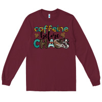 Burgundy western caffeine before chaos Long Sleeve Tee - BarkalooDesign