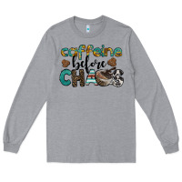 Heather Grey western caffeine before chaos Long Sleeve Tee - BarkalooDesign
