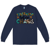 Navy western caffeine before chaos Long Sleeve Tee - BarkalooDesign
