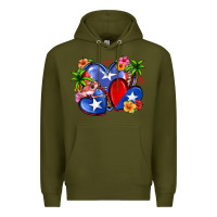 Army Green puerto rico hearts Premium Hoodie - Zillion Design Studio