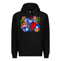 Black puerto rico hearts Premium Hoodie - Zillion Design Studio