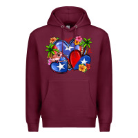 Burgundy puerto rico hearts Premium Hoodie - Zillion Design Studio