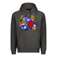 Charcoal Heather puerto rico hearts Premium Hoodie - Zillion Design Studio