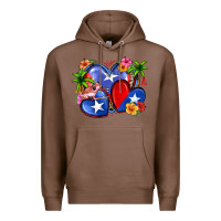 Chestnut puerto rico hearts Premium Hoodie - Zillion Design Studio