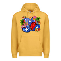 Mustard puerto rico hearts Premium Hoodie - Zillion Design Studio