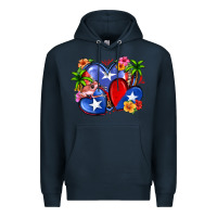 Navy puerto rico hearts Premium Hoodie - Zillion Design Studio