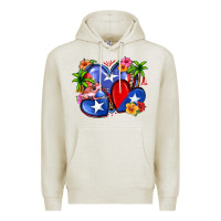 Oatmeal Heather puerto rico hearts Premium Hoodie - Zillion Design Studio
