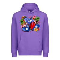 Purple puerto rico hearts Premium Hoodie - Zillion Design Studio