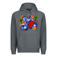 Rock puerto rico hearts Premium Hoodie - Zillion Design Studio