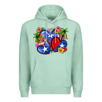 Seafoam puerto rico hearts Premium Hoodie - Zillion Design Studio