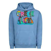 Pigment Pebble Blue creek life kayaking Urban Hoodie - Zillion Design Studio