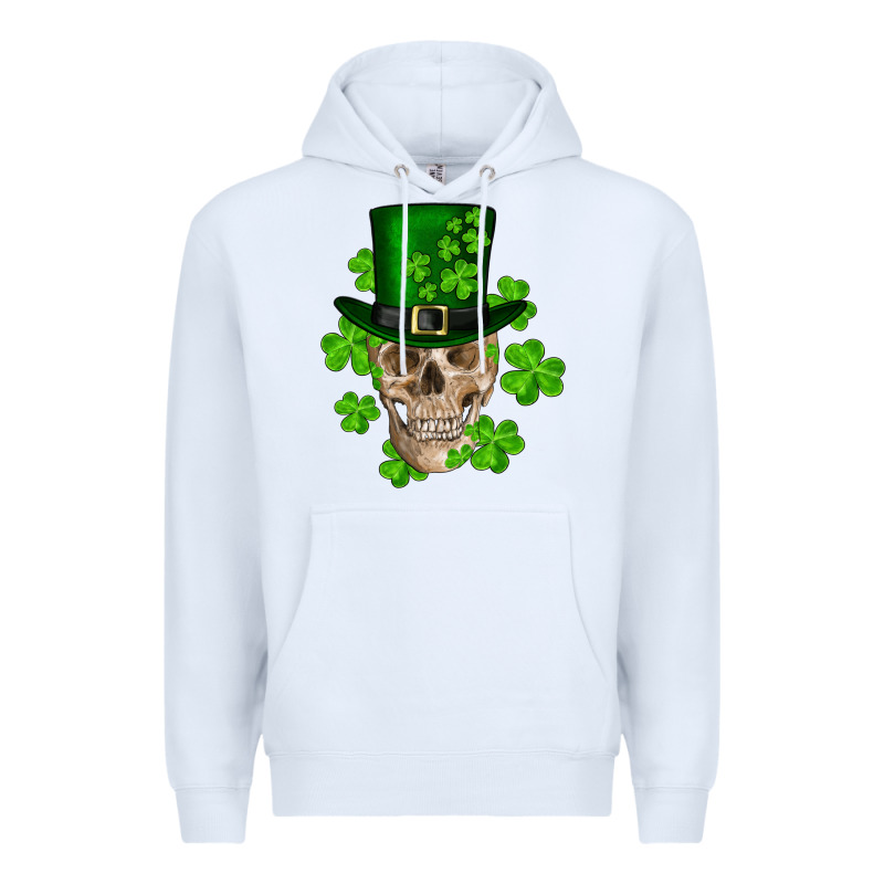 St. Patrick's Day Skull Premium Hoodie by RanaPortraitStore | Teevron