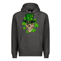 Charcoal Heather st. patrick's day skull Premium Hoodie - RanaPortraitStore