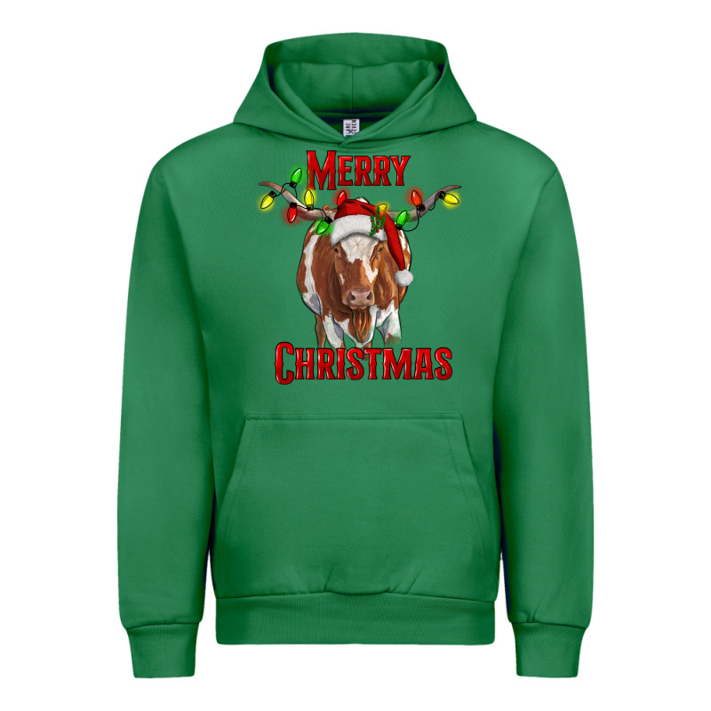 Merry Christmas Longhorn Cow Urban Hoodie by RanaPortraitStore | Teevron
