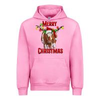 Fuchsia Pink Merry Christmas Longhorn Cow Urban Hoodie - RanaPortraitStore