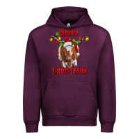 Mauve Wine Merry Christmas Longhorn Cow Urban Hoodie - RanaPortraitStore