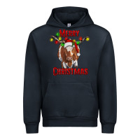 Navy Merry Christmas Longhorn Cow Urban Hoodie - RanaPortraitStore