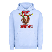 Pigment Grape Ice Merry Christmas Longhorn Cow Urban Hoodie - RanaPortraitStore
