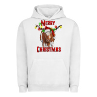 Pigment Lunar Rock Merry Christmas Longhorn Cow Urban Hoodie - RanaPortraitStore