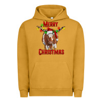 Pigment Peanut Butter Merry Christmas Longhorn Cow Urban Hoodie - RanaPortraitStore