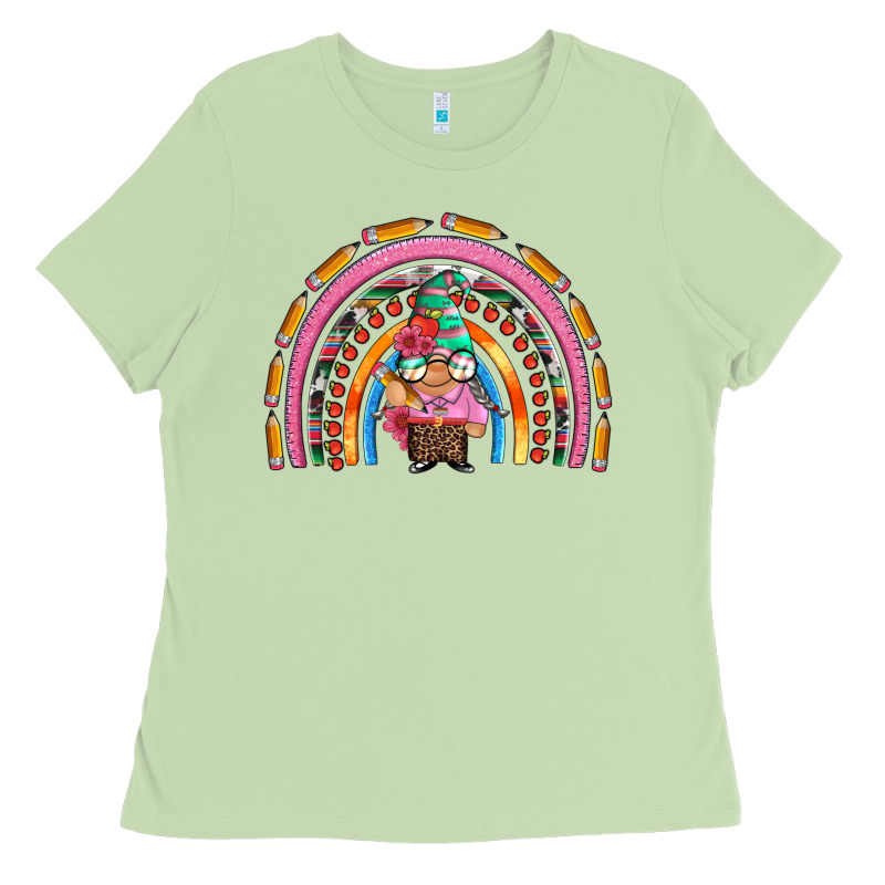Teacher Gnome Rainbow Ladies Tee by Artiststas | Teevron