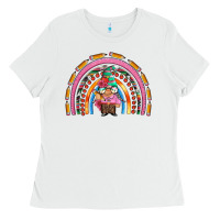 White teacher gnome rainbow Ladies Tee - Artiststas
