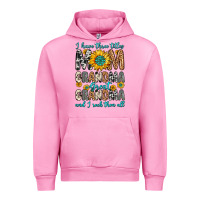 Fuchsia Pink i have three tittles mom grandma great grandma Urban Hoodie - Zillion Design Studio