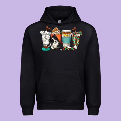 Urban Hoodie alaskan border collie dog coffee cups
