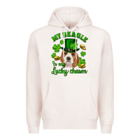 Pale Pink st.patrick's day my beagle is my lucky charm Premium Hoodie - RanaPortraitStore