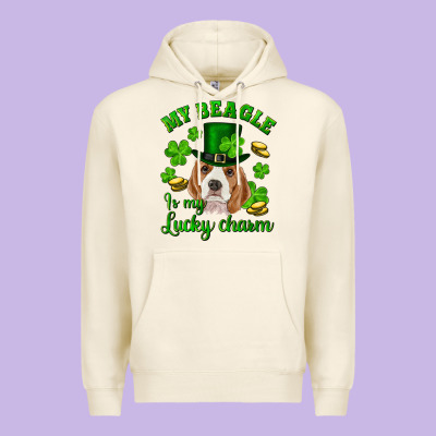St.patrick's Day My Beagle Is My Lucky Charm Premium Hoodie Designed By Ranaportraitstore