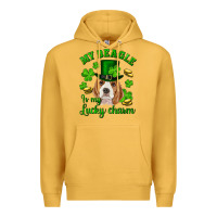 Mustard st.patrick's day my beagle is my lucky charm Premium Hoodie - RanaPortraitStore