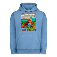 Pigment Pebble Blue ain t no doubt i love this land Urban Hoodie - texasbilliewilder