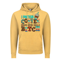 Vintage Mustard ı pretend coffee helps but ı am still a bitch Vintage Hoodie - AdoDesignShop