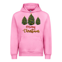 Fuchsia Pink merry christmas trees Urban Hoodie - RanaPortraitStore